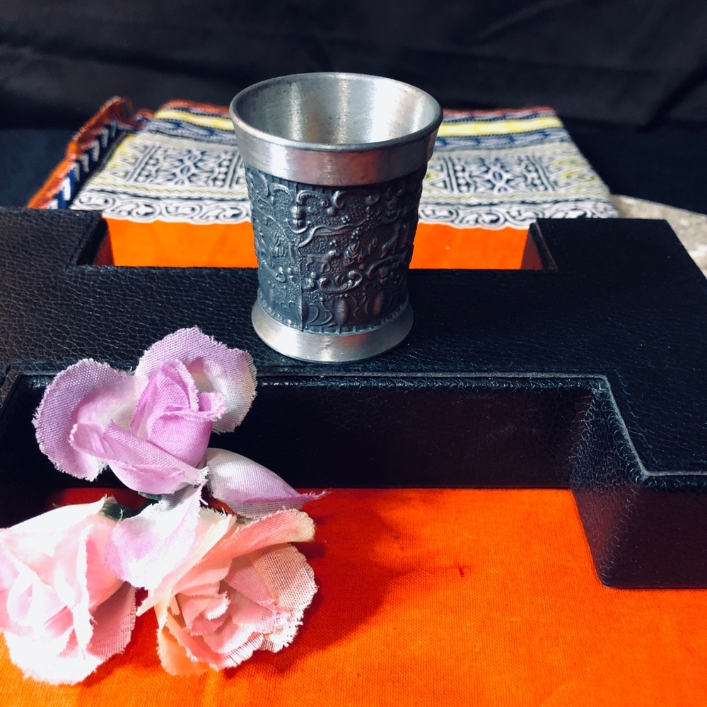 Single Rein Zinn German Pewter shot glass